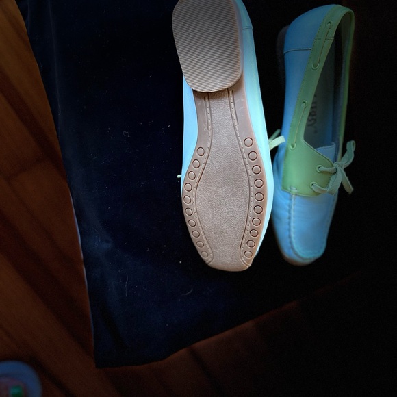 Sam & Libby Two-Tone Loafers in Blue and Green - Picture 2 of 6